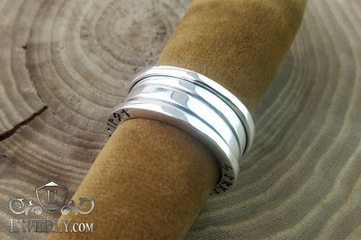 Купити срібну каблучку Булгарі - Bvlgari з рунами